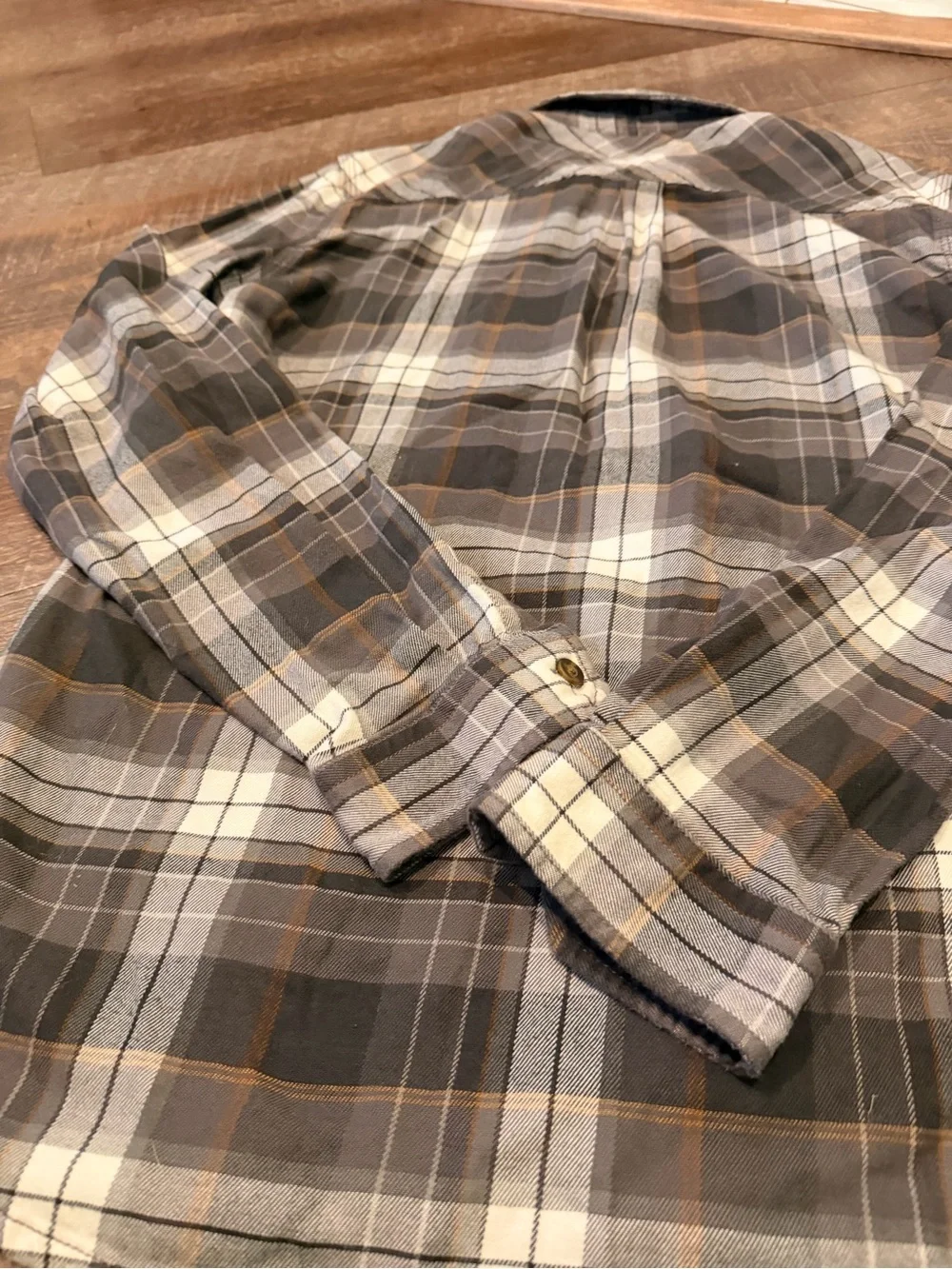 Carhartt Men's Plaid Button-Down Shirt in Brown, Gray & Cream